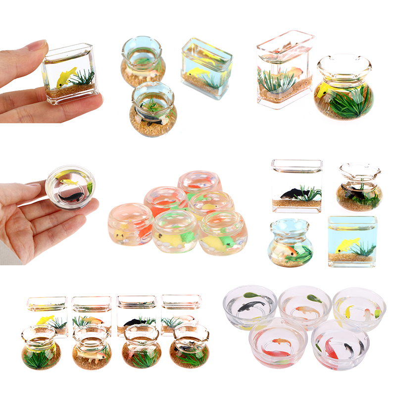 Fish Aquarium Home - 1/12 Lovely Dollhouse Miniature Glass Fish