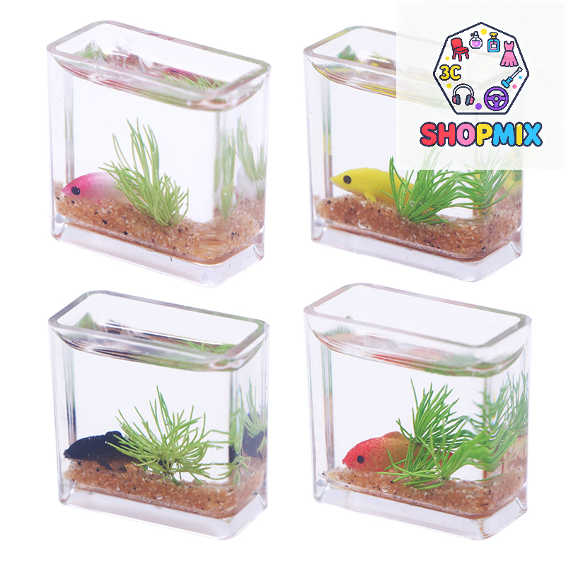 Fish Aquarium Home - 1Pc 1:12 Dollhouse Miniature Fish Tank