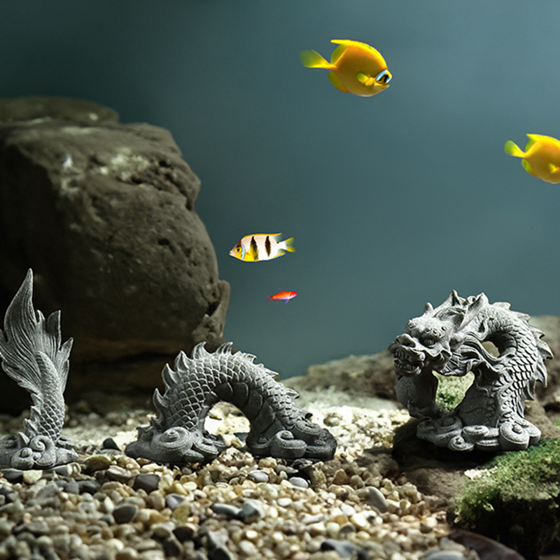 Aquarium Fish Dragon - 1Set Chinese Style Stone Dragon Aquarium