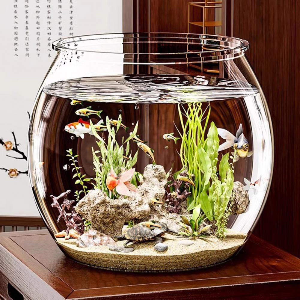 Aquarium Fish Pot - Clear Plastic round Fish Bowl Aquarium