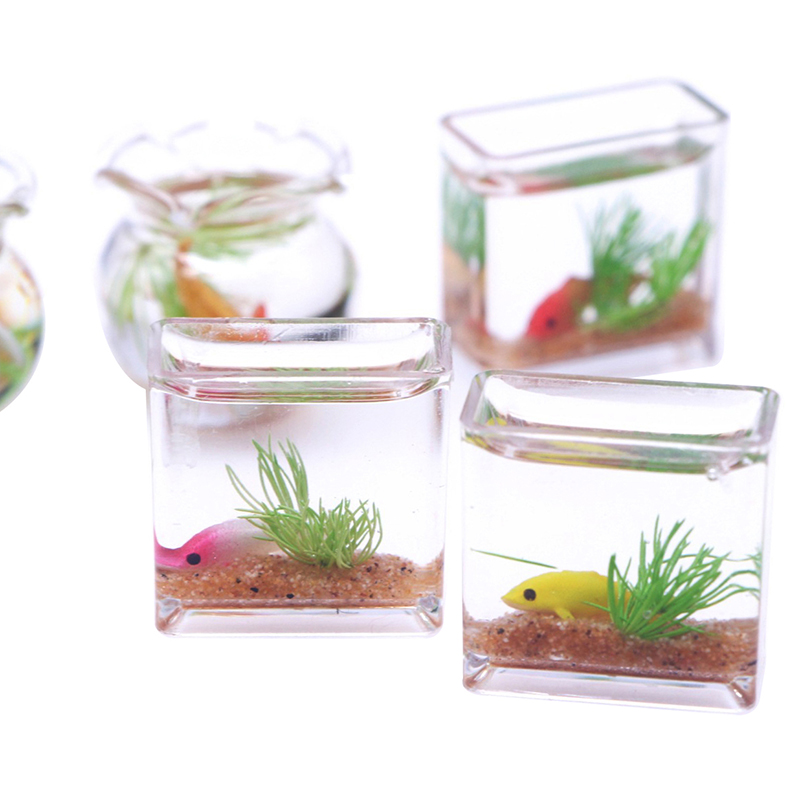 1Pc 1:12 Dollhouse Miniature F - Fish Aquarium Home บทวิจารณ์และราคา