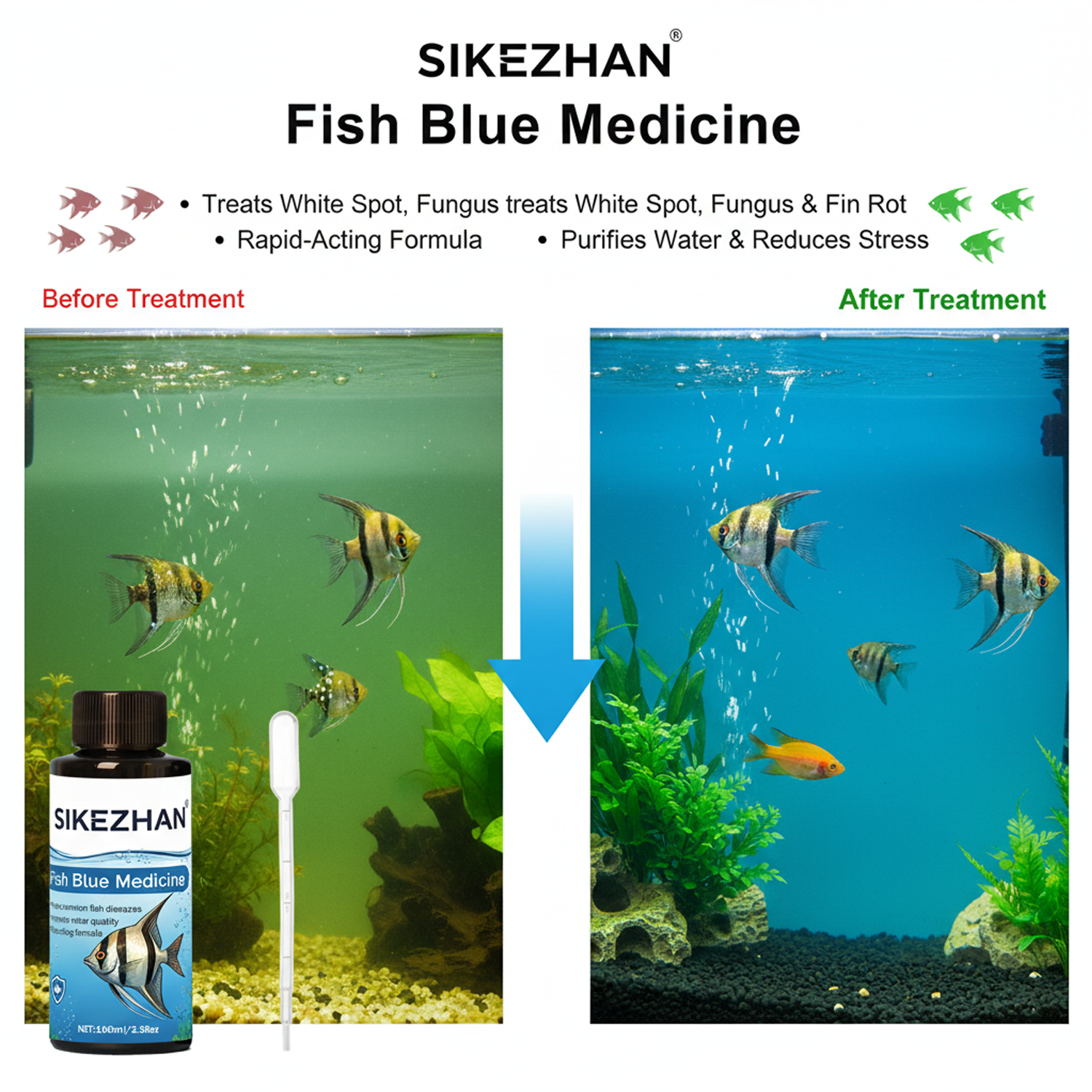 Large 500ml Methylene Blue Fis - Aquarium Fish Medicine บทวิจารณ์และราคา
