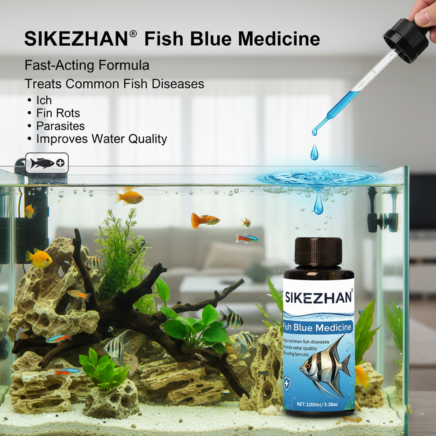 Large 500ml Methylene Blue Fis - Aquarium Fish Medicine บทวิจารณ์และราคา
