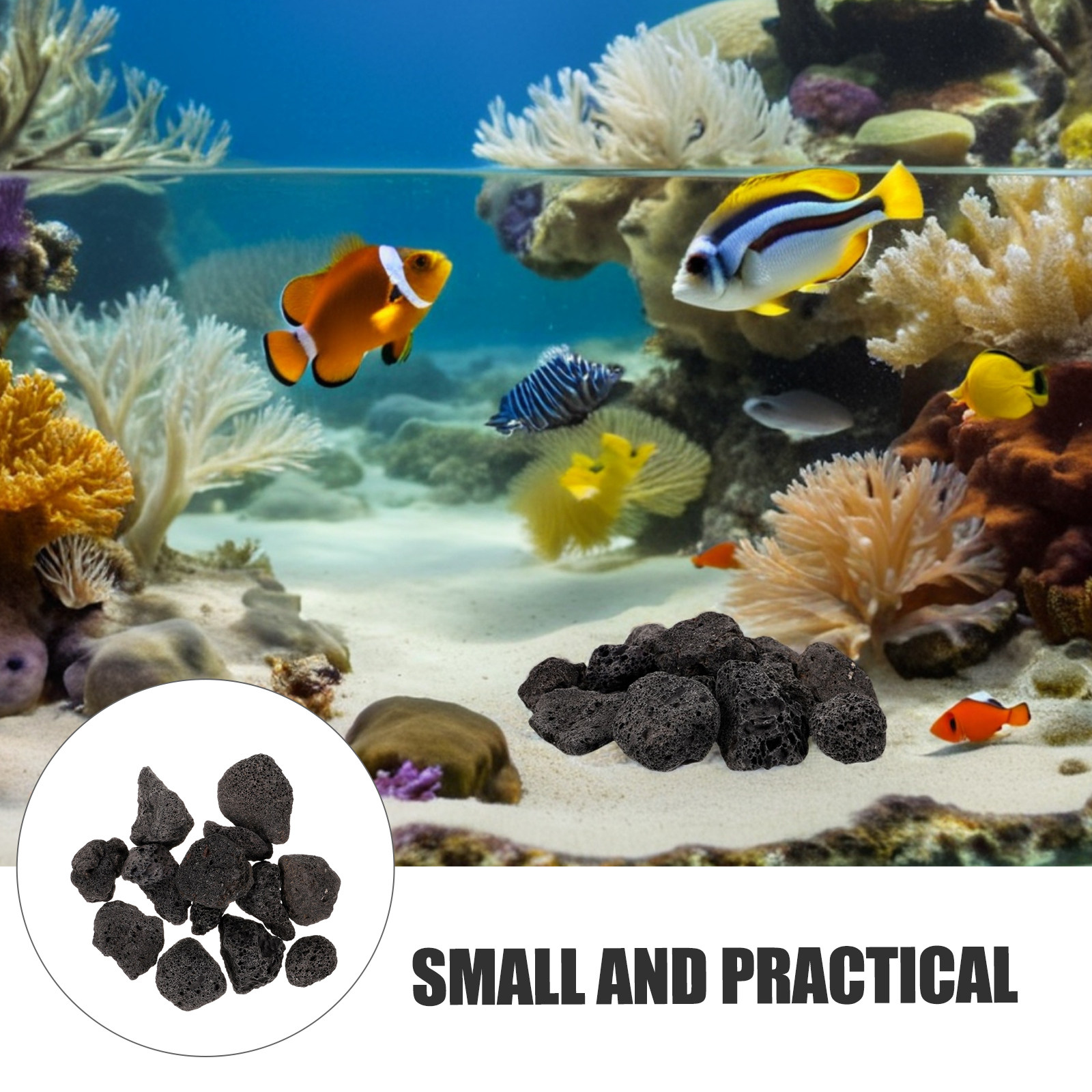 1Pack Small Volcanic Rocks Col - Aquarium Fish Pot บทวิจารณ์และราคา