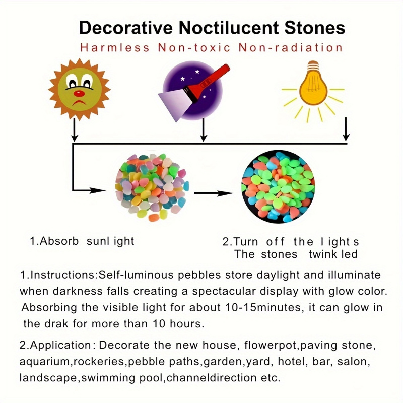 Glowing pebbles100-500pcsLumin - Aquarium Fish Buy บทวิจารณ์และราคา