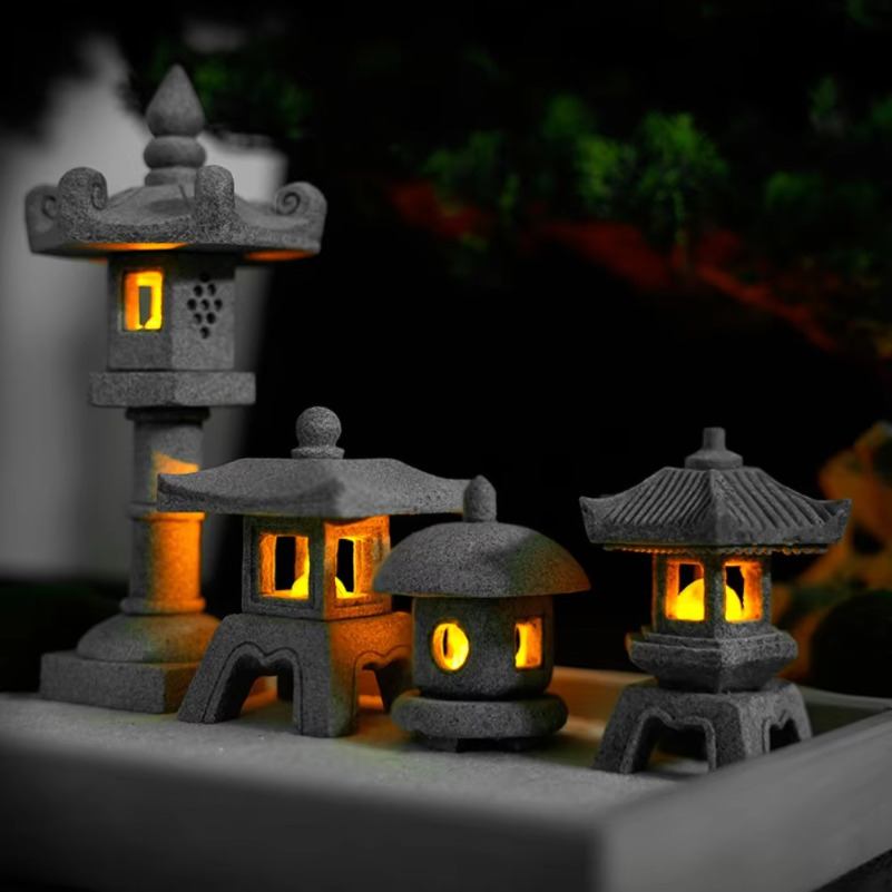 Mini Pagoda Lantern Light Gard - Fish Aquarium Home บทวิจารณ์และราคา