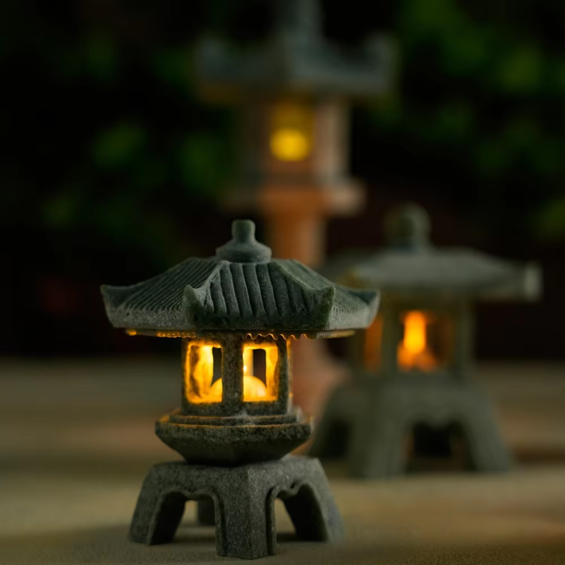 Mini Pagoda Lantern Light Gard - Fish Aquarium Home บทวิจารณ์และราคา