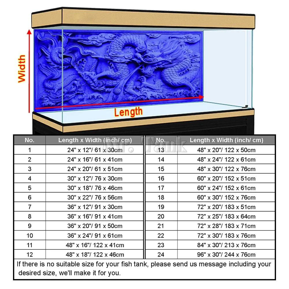 Custom Size Aquarium Backgroun - Aquarium Fish Dragon บทวิจารณ์และราคา