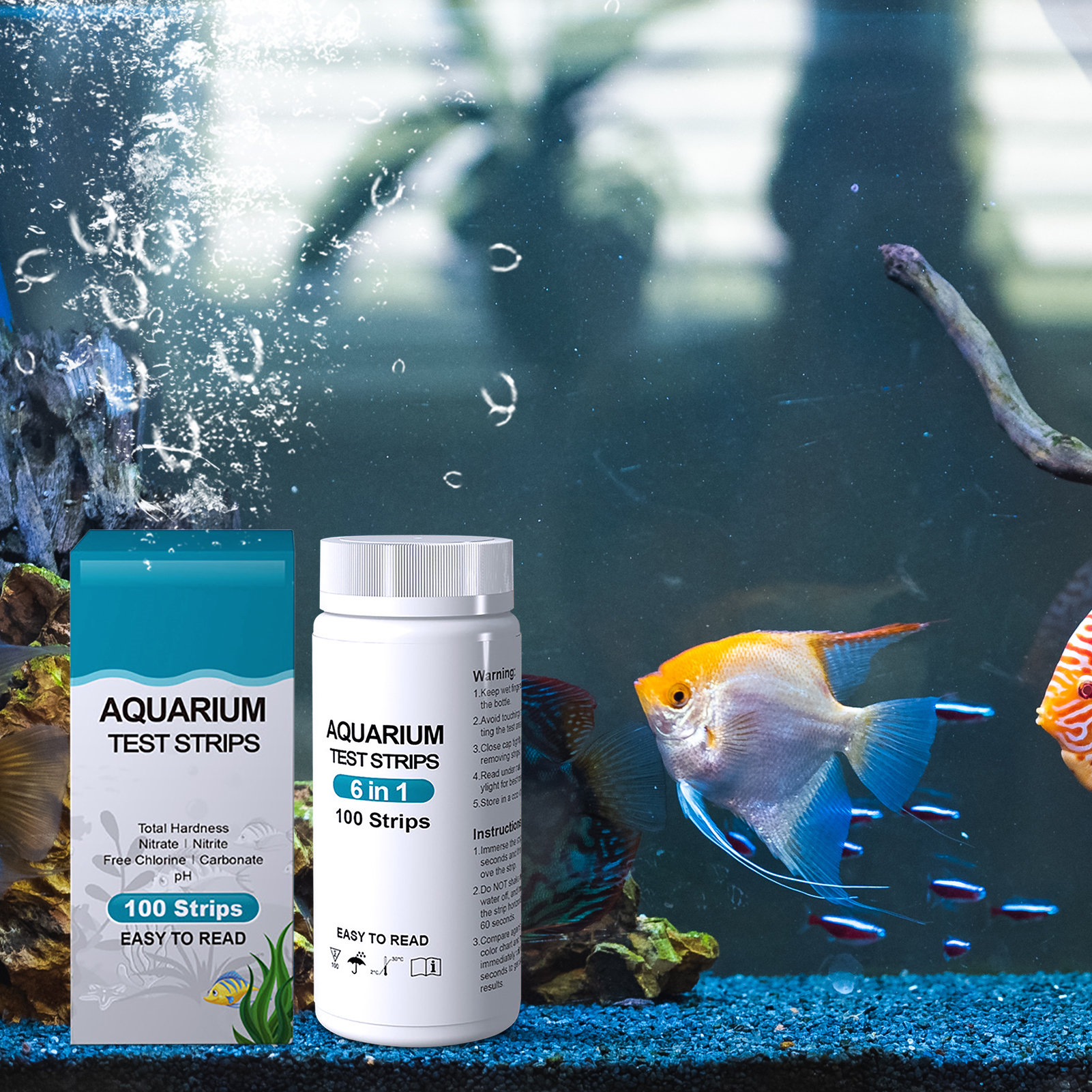 100pcs 6-in-1 Water Quality Te - Aquarium Fish Quality บทวิจารณ์และราคา