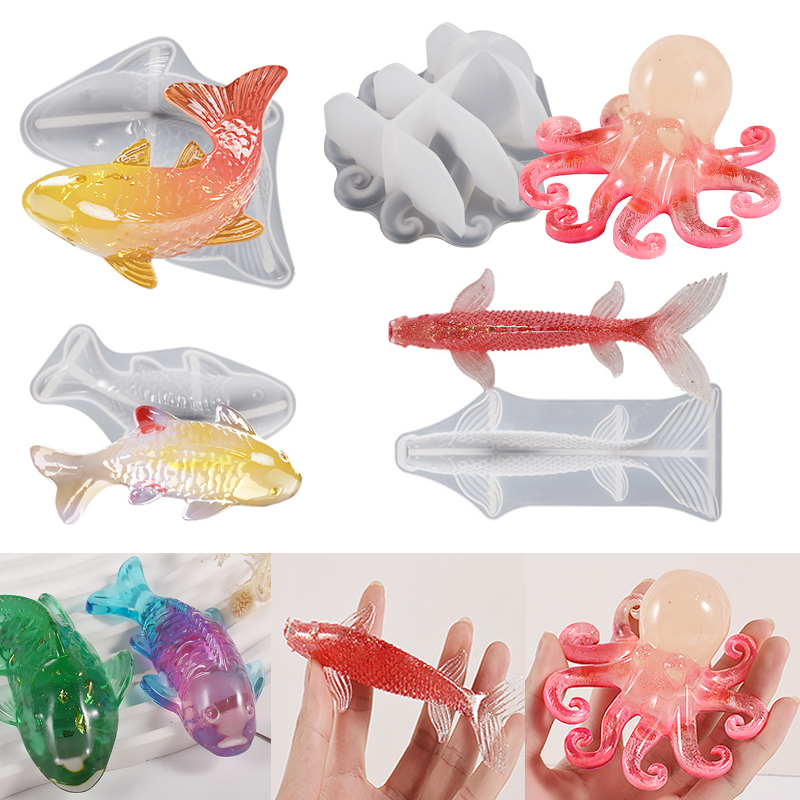 3D Koi Fish Shaped Epoxy Resin - Fish Aquarium Home บทวิจารณ์และราคา