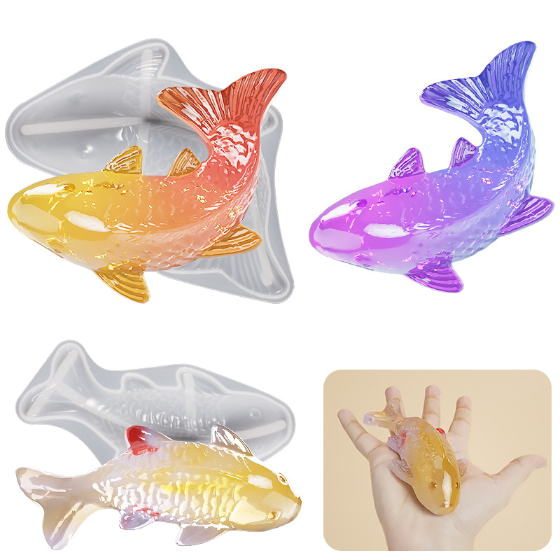 3D Koi Fish Shaped Epoxy Resin - Fish Aquarium Home บทวิจารณ์และราคา