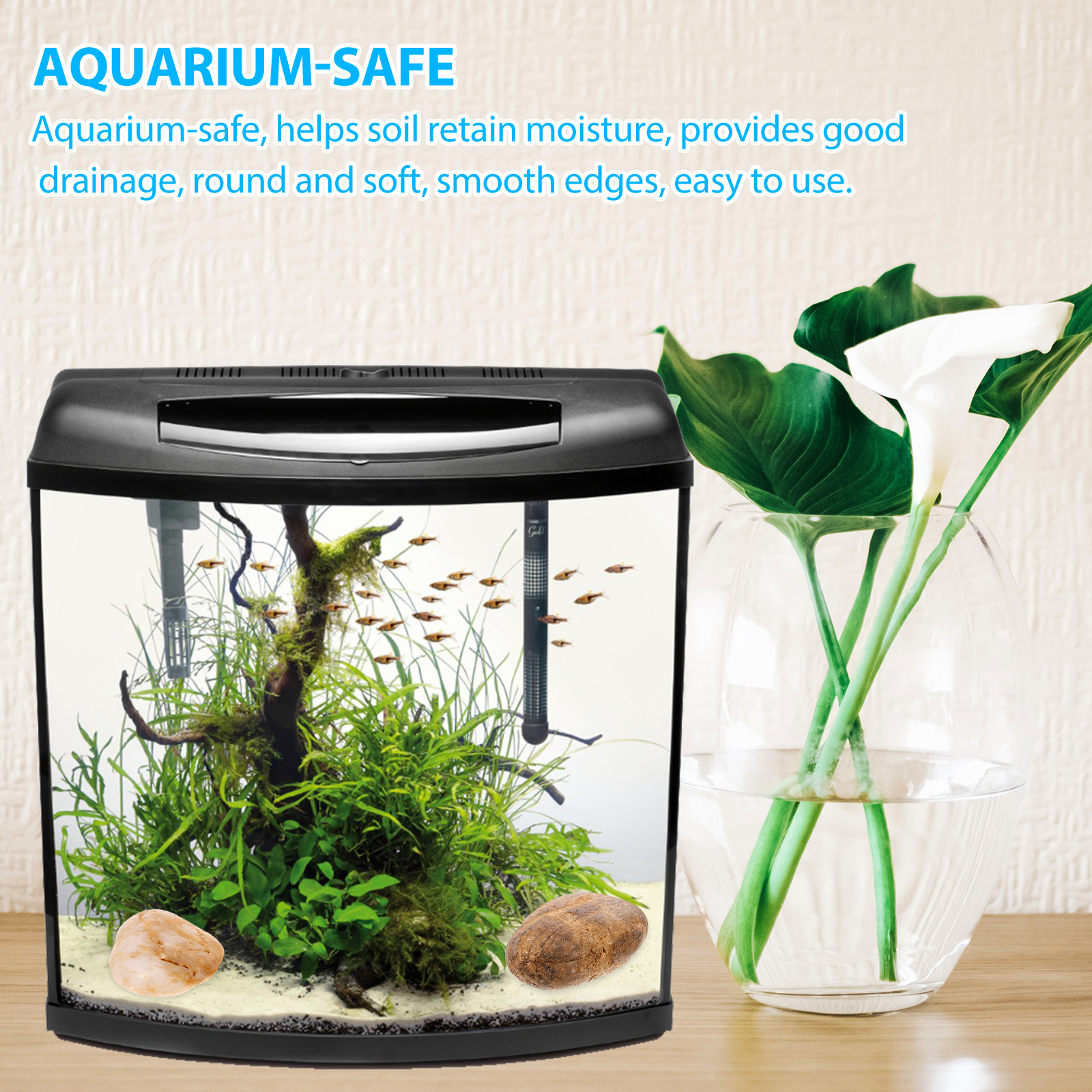 1Set Aquarium Pebbles Natural  - Aquarium Fish Pot บทวิจารณ์และราคา