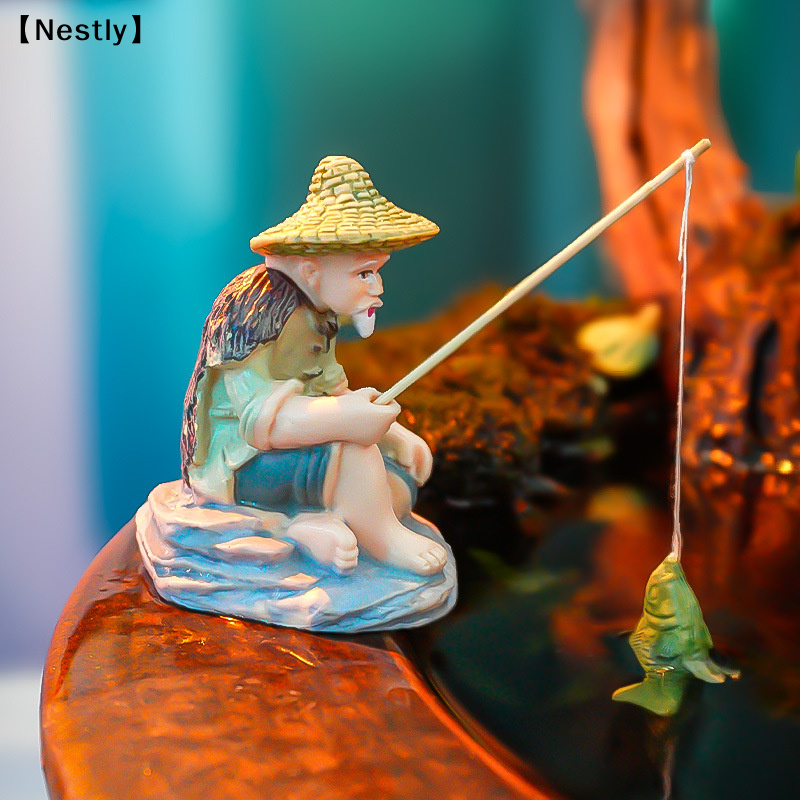 Miniature Old Man Fishing Orna - Aquarium Fish Buy บทวิจารณ์และราคา