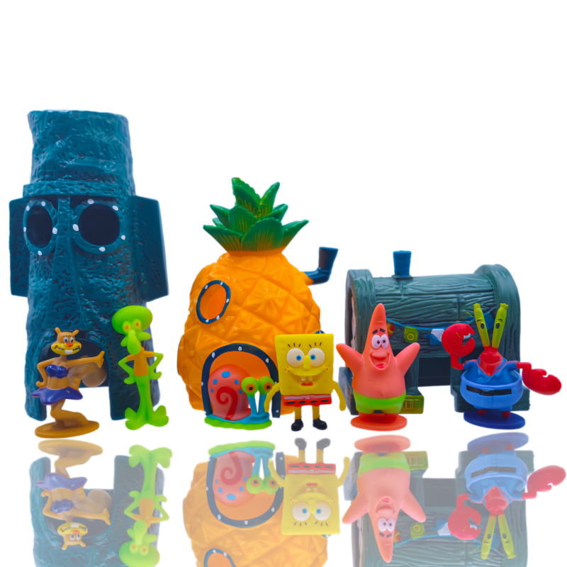 6pcs SpongeBob Fish Tank Decor - Fish Aquarium Home บทวิจารณ์และราคา