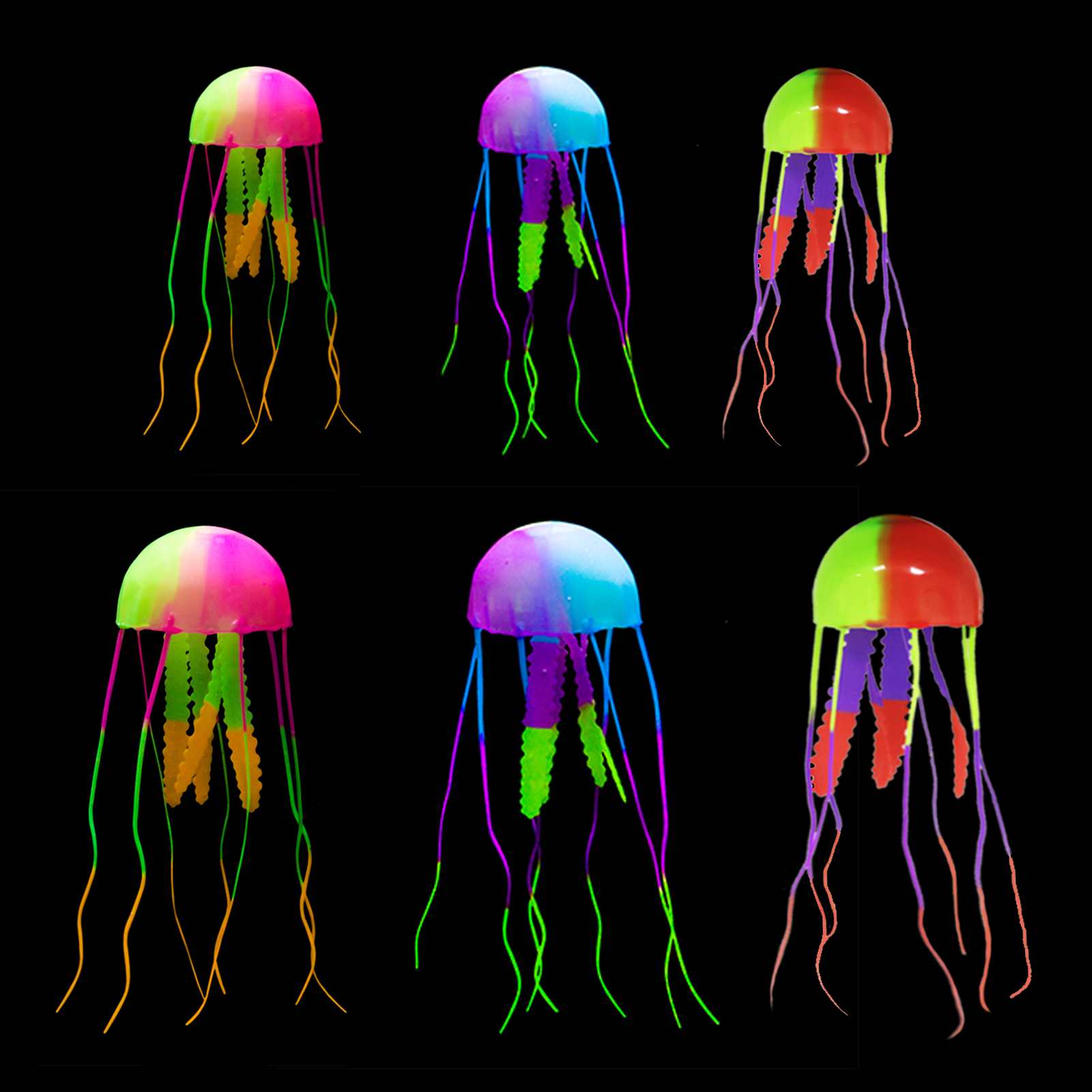 6 Pieces Colorful Jellyfish Se - Aquarium Fish Discus บทวิจารณ์และราคา