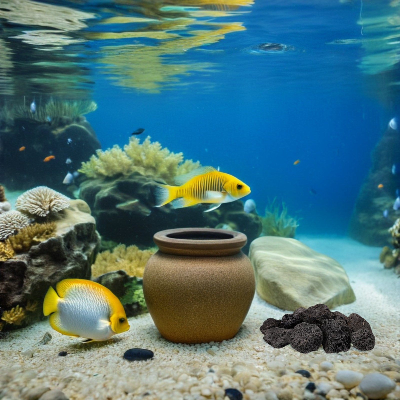 1Pack Volcanic Stone Decoratio - Aquarium Fish Pot บทวิจารณ์และราคา
