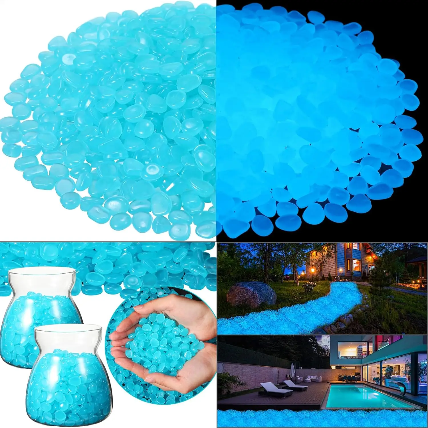 500Pcs Glow in The Dark Garden - Fish Aquarium Home บทวิจารณ์และราคา